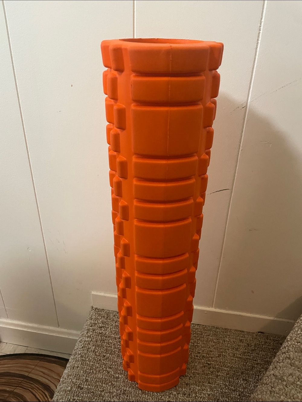ProSource Large Orange Foam Roller for Muscle Recovery - Durable Textured Grids